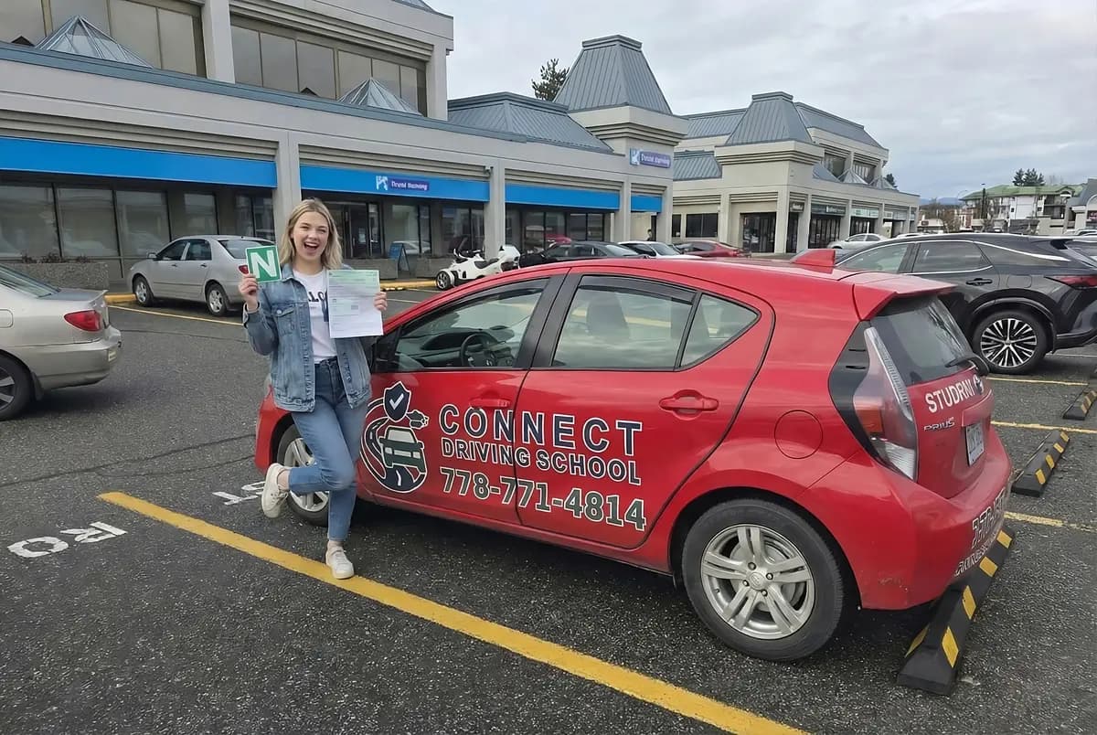 Happy student driver passed test